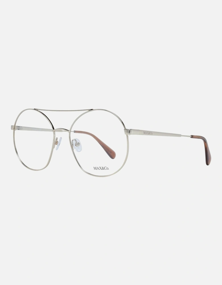 Gold Round Metal Frame Glasses with Demo Lenses Women