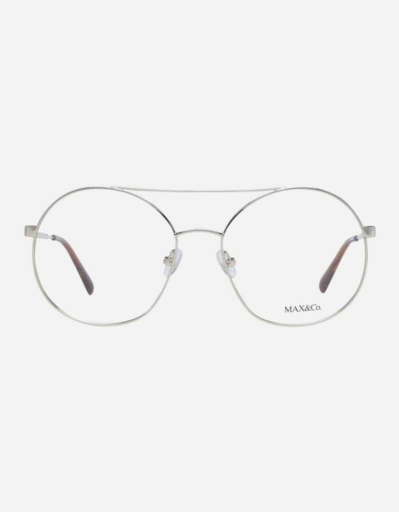 Gold Round Metal Frame Glasses with Demo Lenses Women