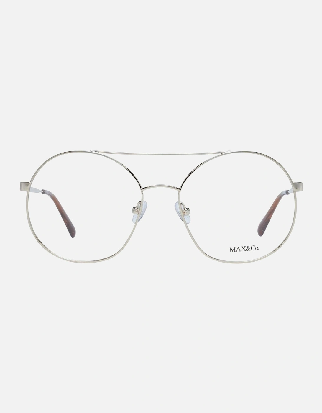 Gold Round Metal Frame Glasses with Demo Lenses Women