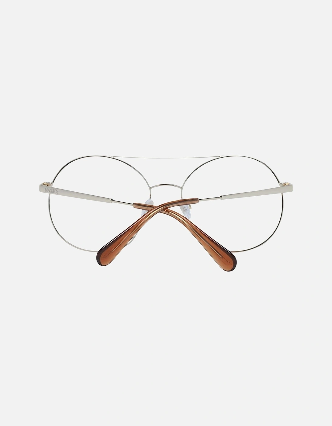 Gold Round Metal Frame Glasses with Demo Lenses Women
