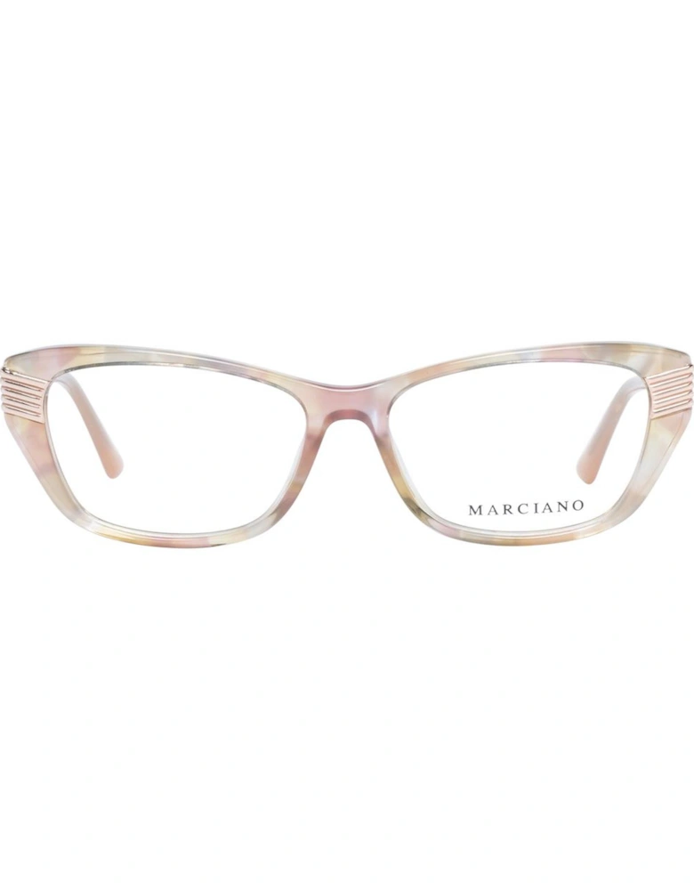 Beige Cat Eye Glasses with Demo Lenses and Spring Hinge Women Frames