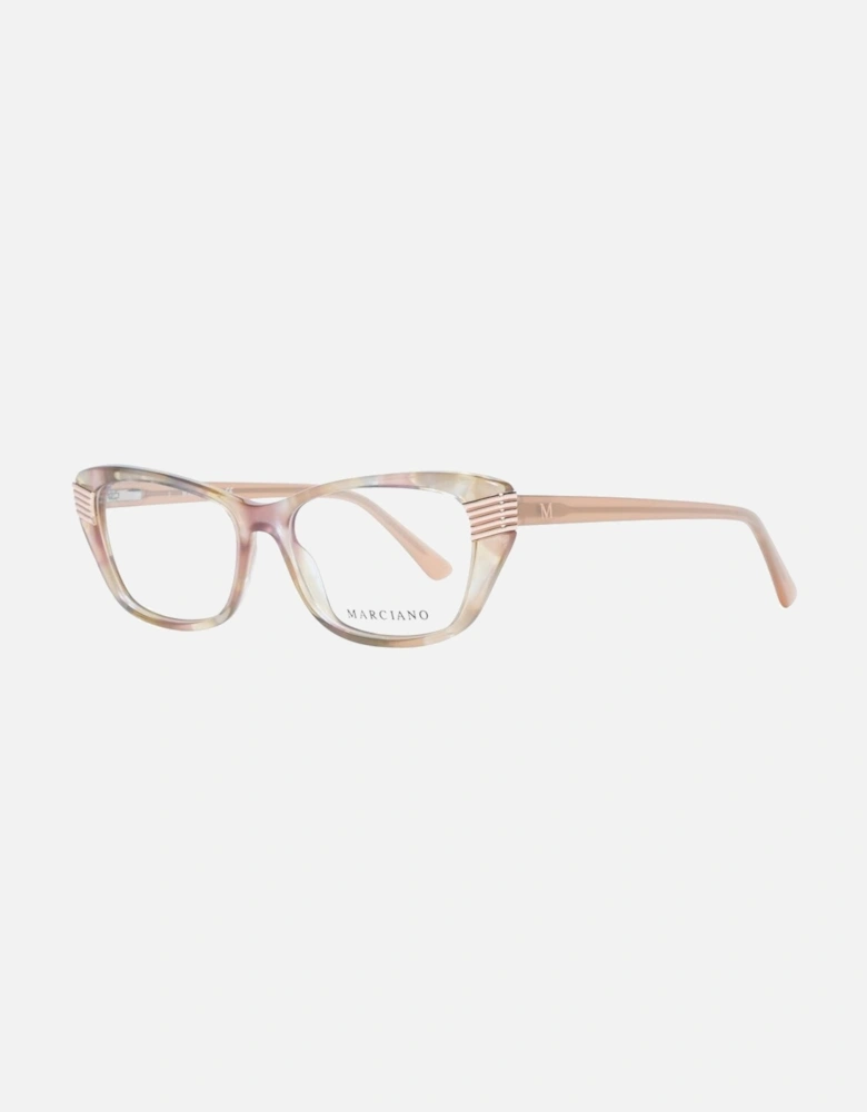 Beige Cat Eye Glasses with Demo Lenses and Spring Hinge Women Frames