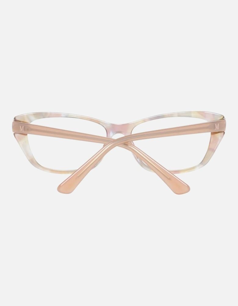 Beige Cat Eye Glasses with Demo Lenses and Spring Hinge Women Frames