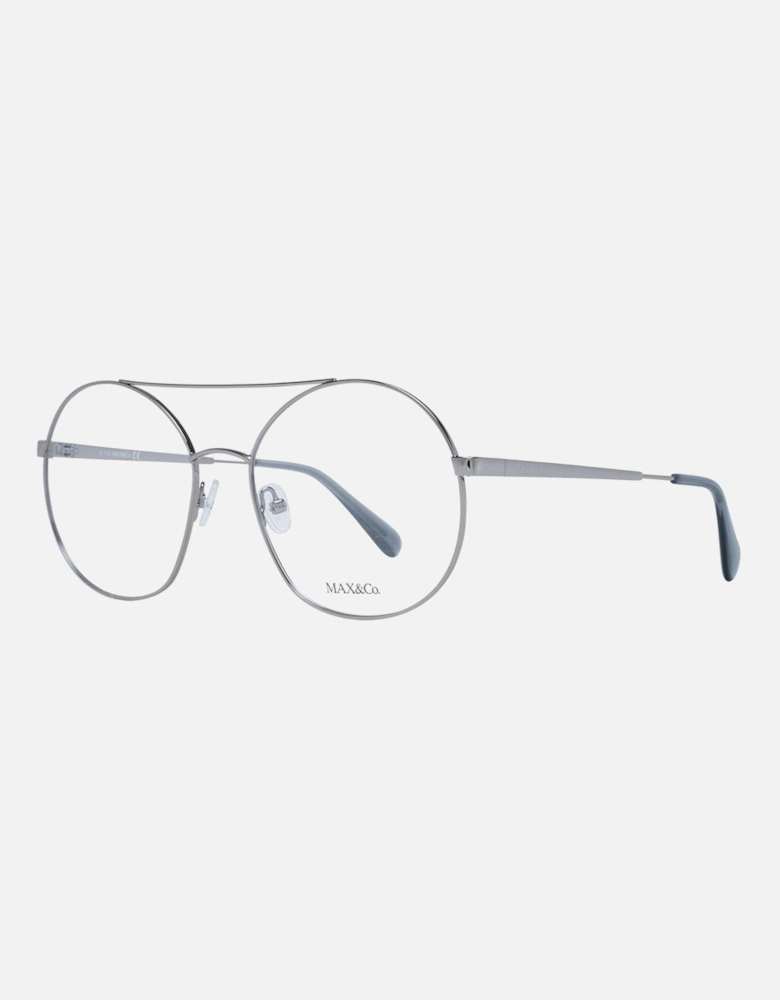 Grey Round Metal Frame Glasses with Plastic Demo Lenses Women - Gray