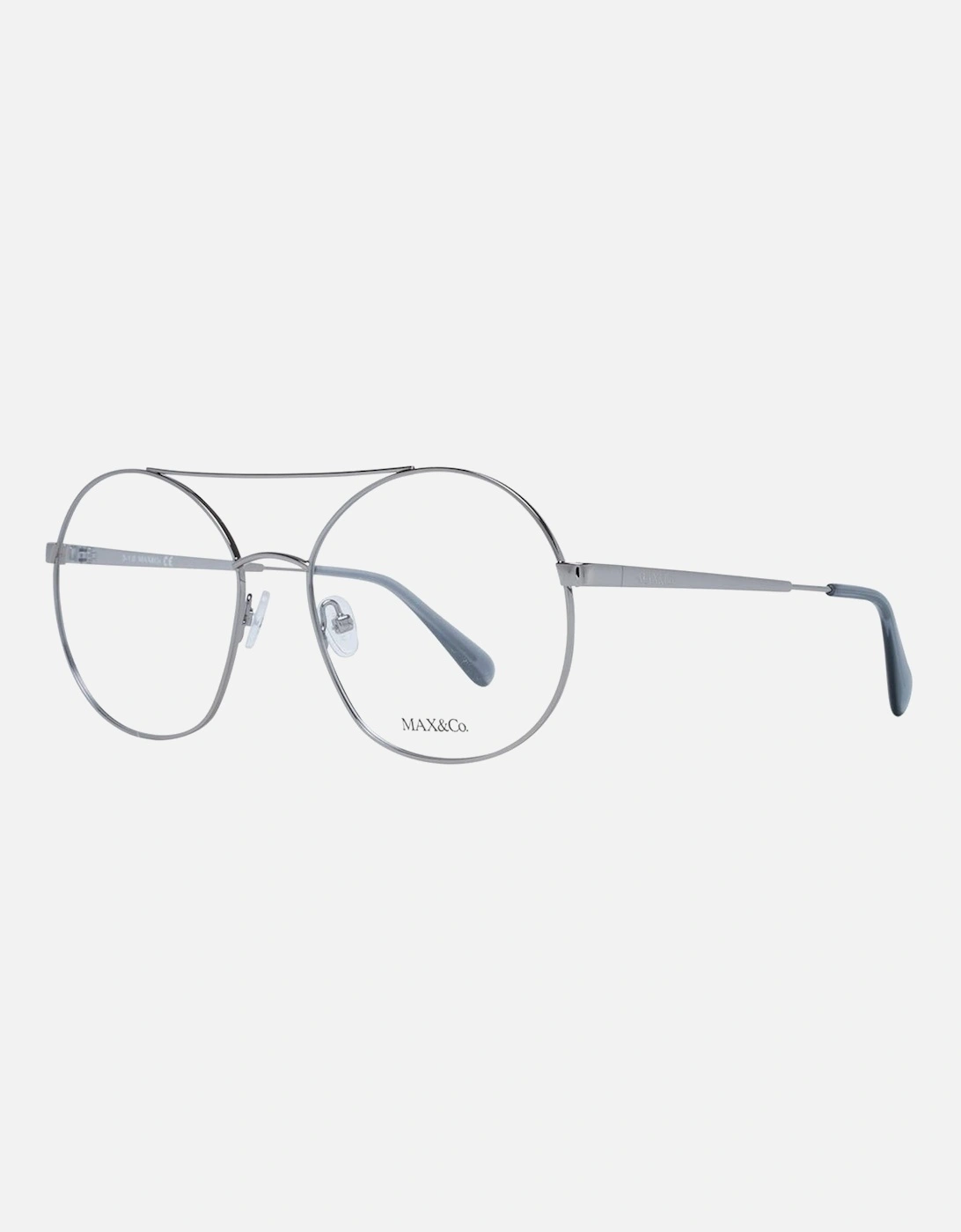 Grey Round Metal Frame Glasses with Plastic Demo Lenses Women - Gray, 5 of 4