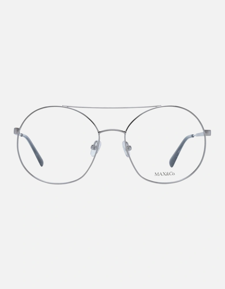 Grey Round Metal Frame Glasses with Plastic Demo Lenses Women - Gray