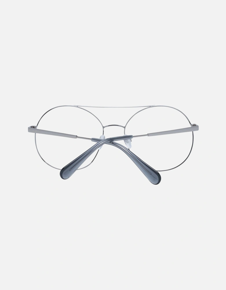 Grey Round Metal Frame Glasses with Plastic Demo Lenses Women - Gray