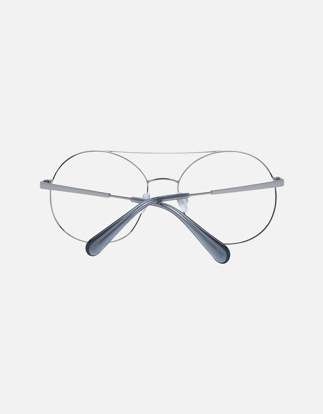 Grey Round Metal Frame Glasses with Plastic Demo Lenses Women - Gray