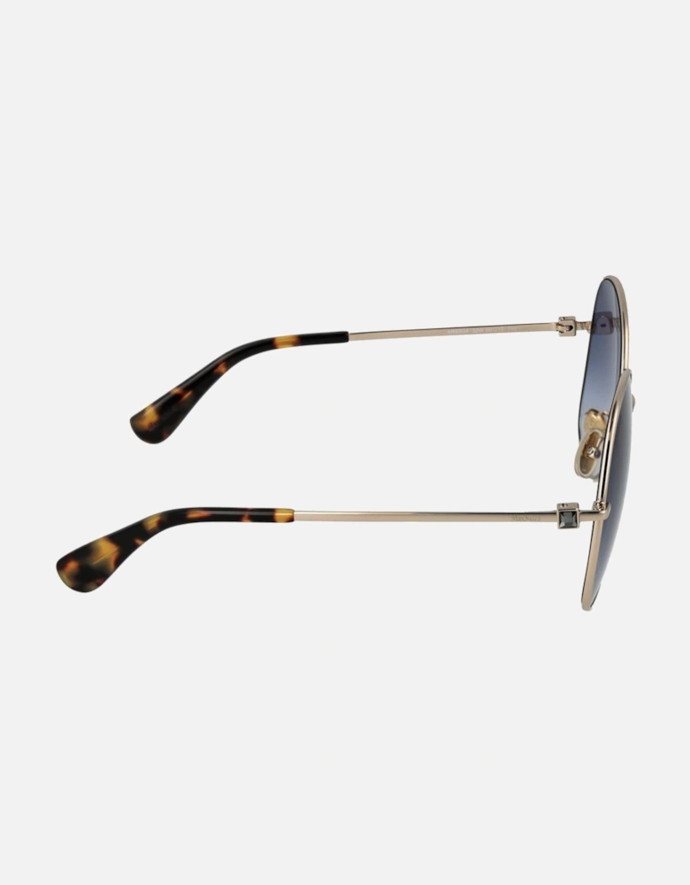 Round Metal Frame Gradient Lens Sunglasses Women - Gold