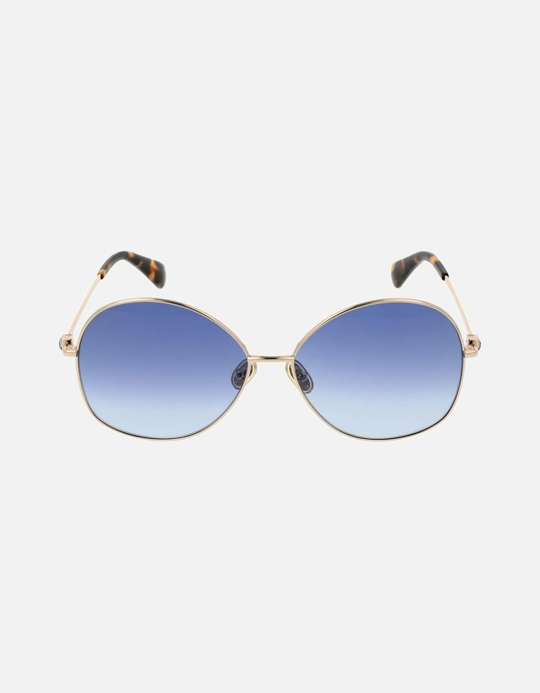 Round Metal Frame Gradient Lens Sunglasses Women - Gold