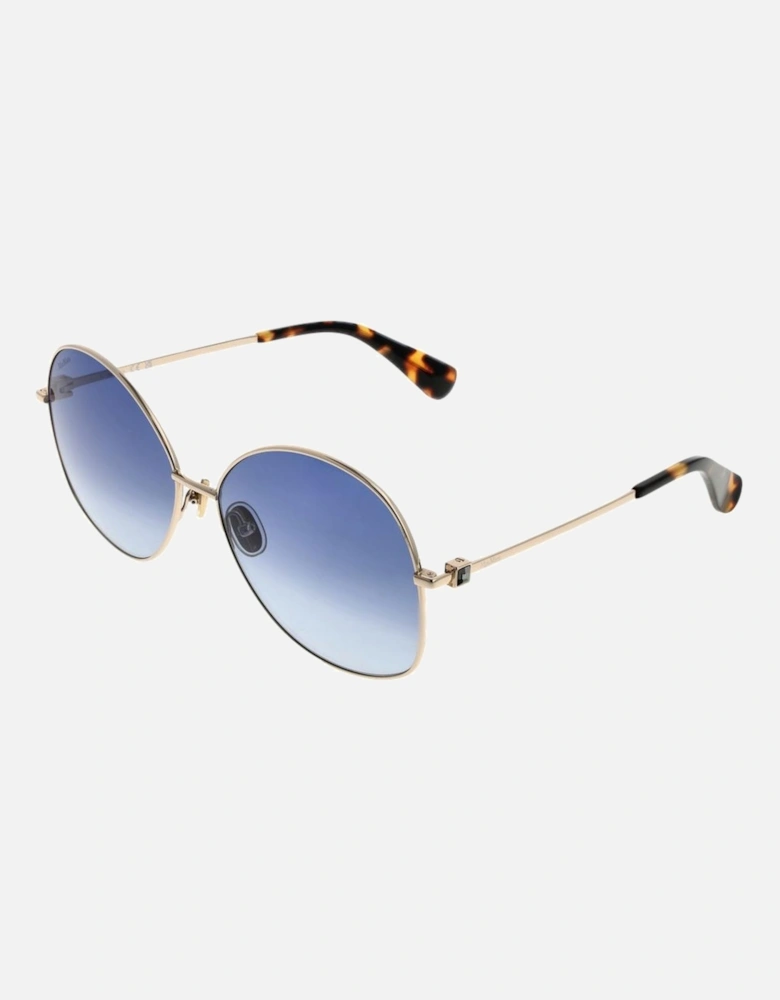 Round Metal Frame Gradient Lens Sunglasses Women - Gold