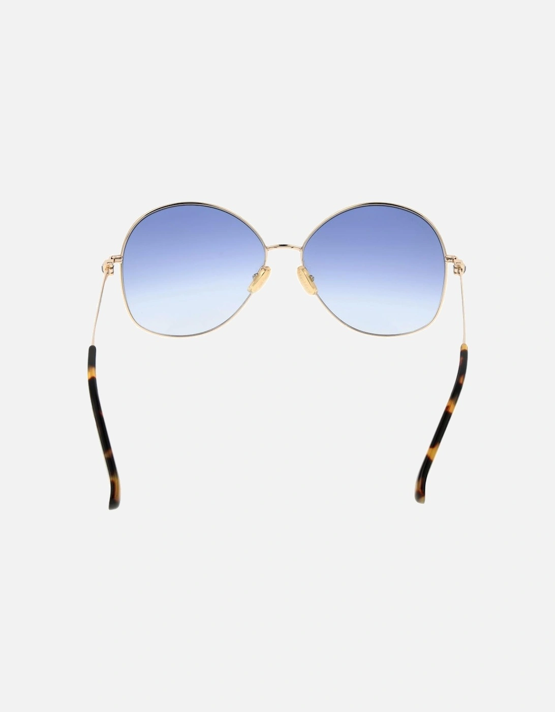 Round Metal Frame Gradient Lens Sunglasses Women - Gold