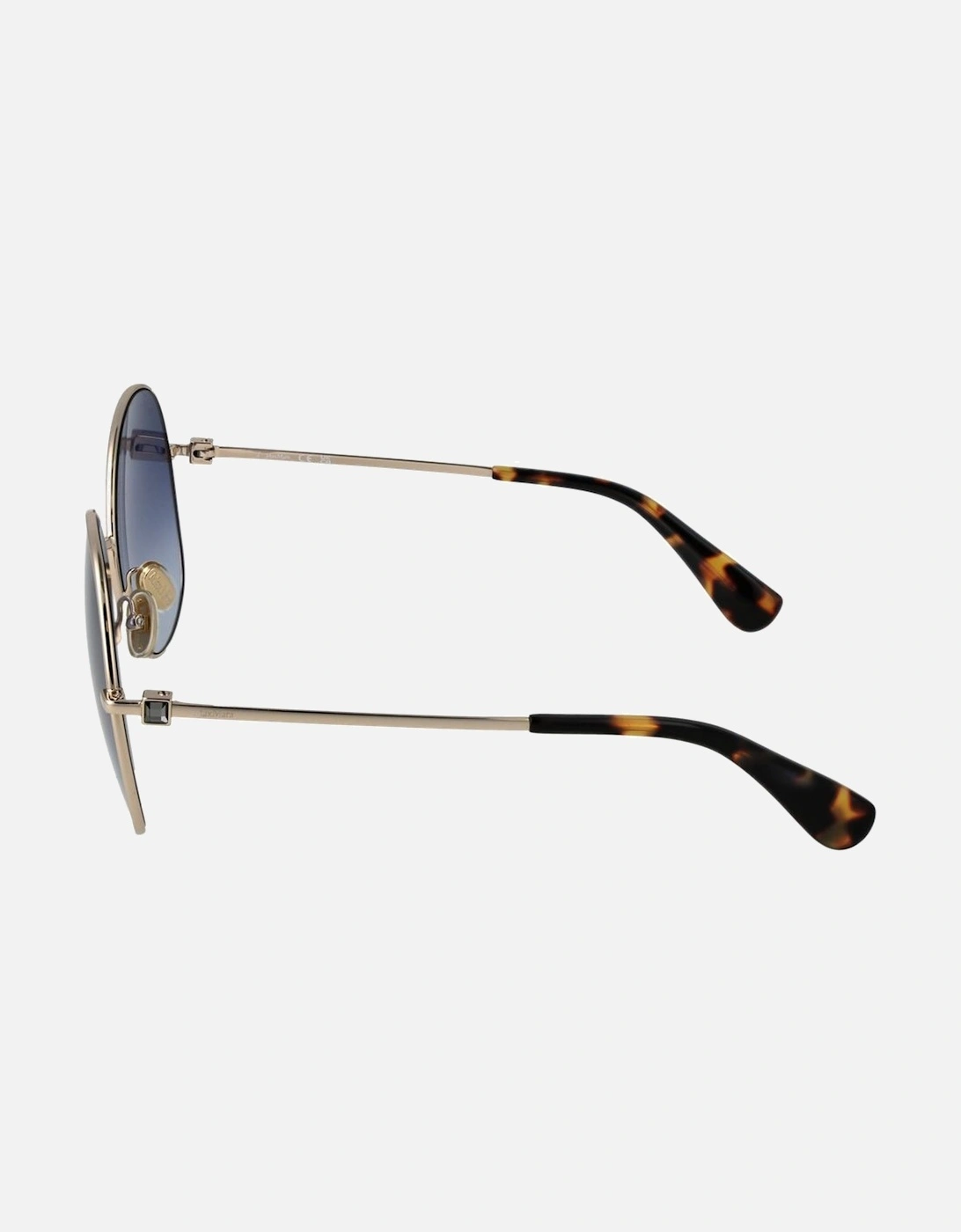 Round Metal Frame Gradient Lens Sunglasses Women - Gold