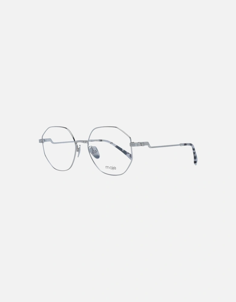 Silver Round Metal Frame Glasses with Demo Plastic Lenses Women