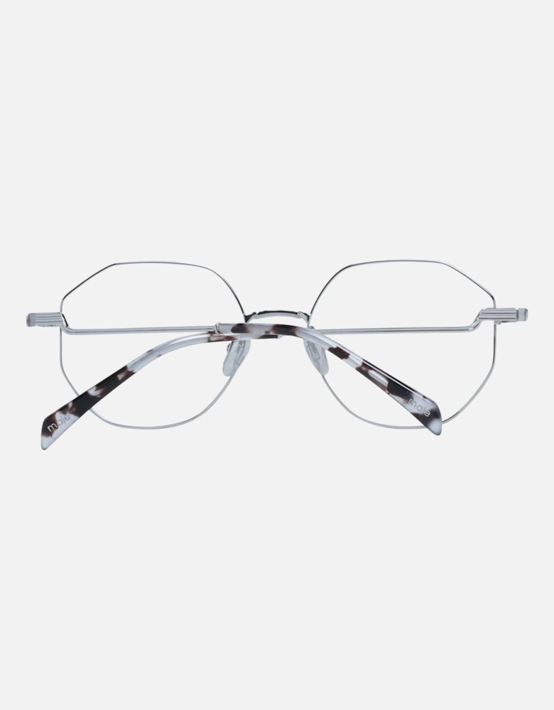 Silver Round Metal Frame Glasses with Demo Plastic Lenses Women