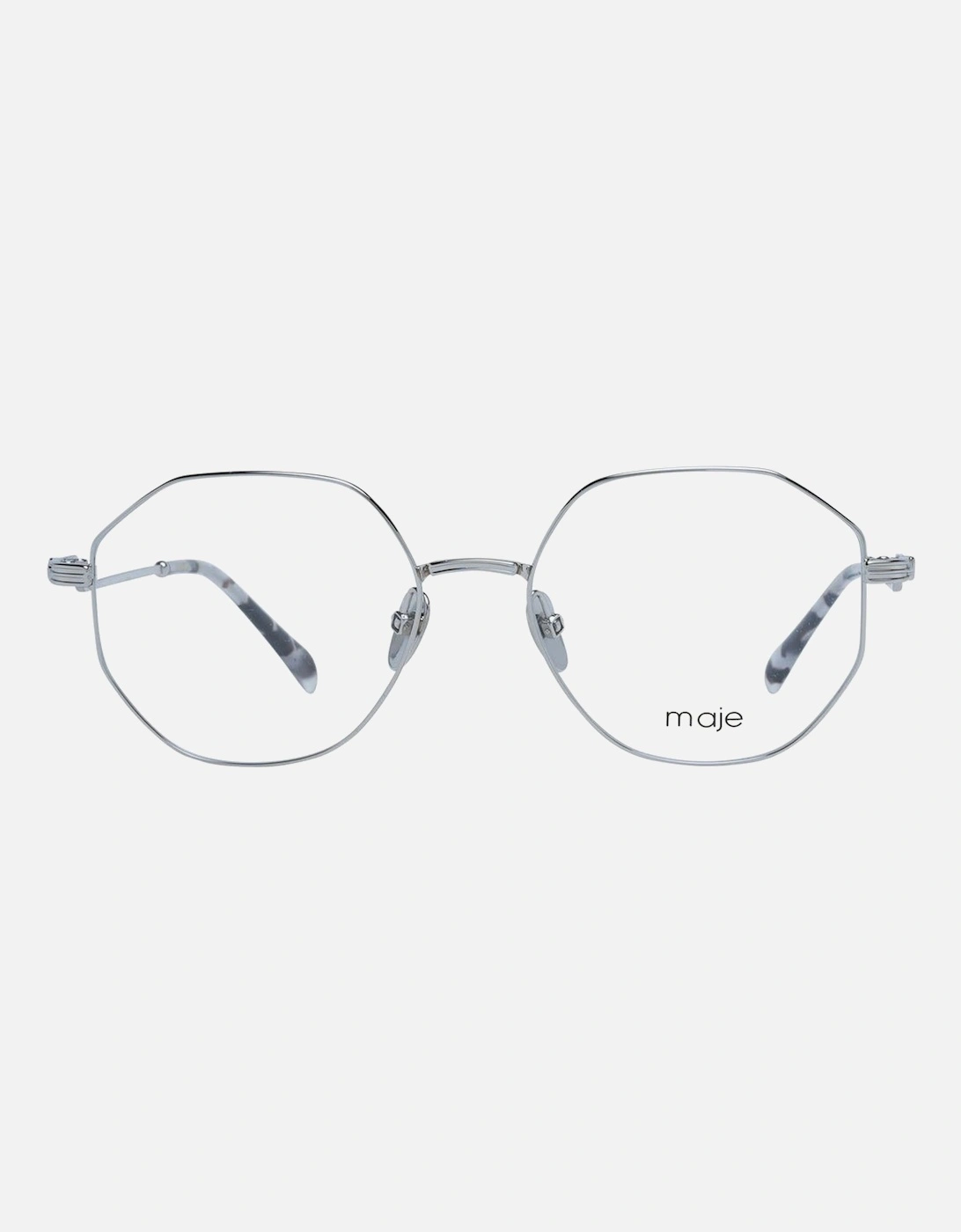 Silver Round Metal Frame Glasses with Demo Plastic Lenses Women