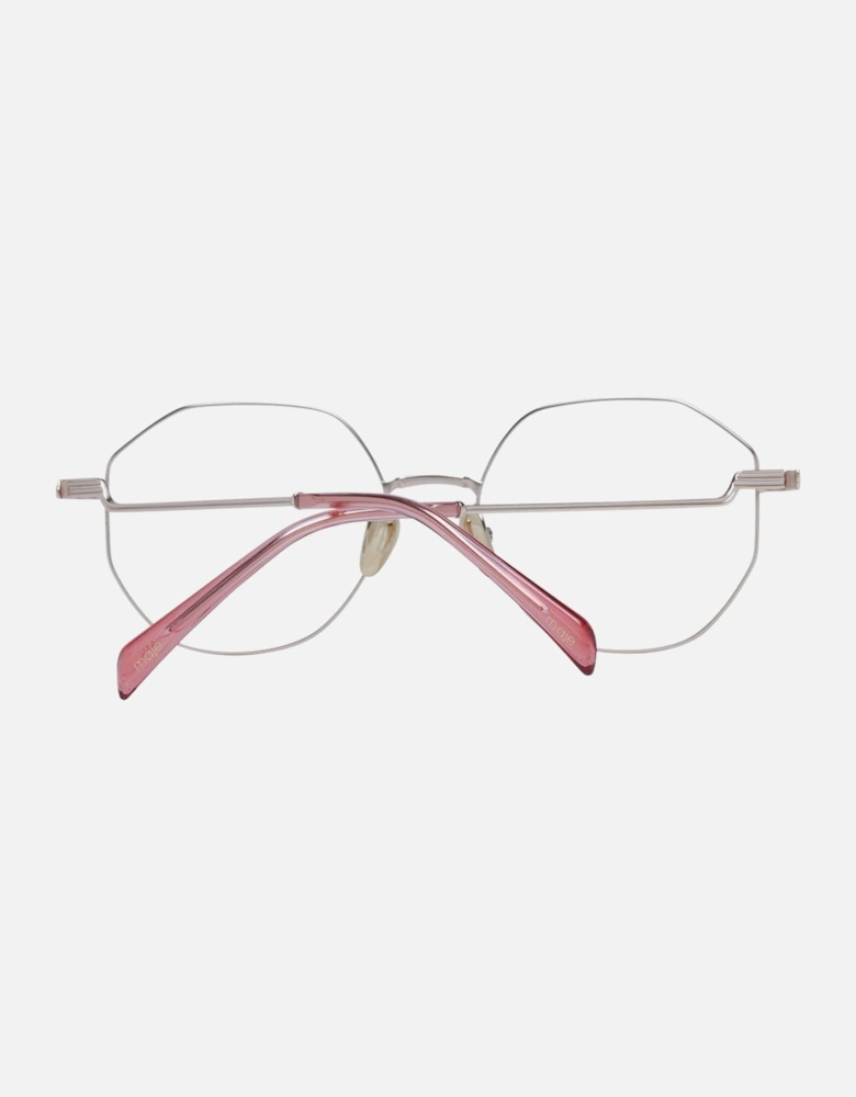 Gold Metal Round Frame Glasses with Demo Lenses - 52-17-140 Women