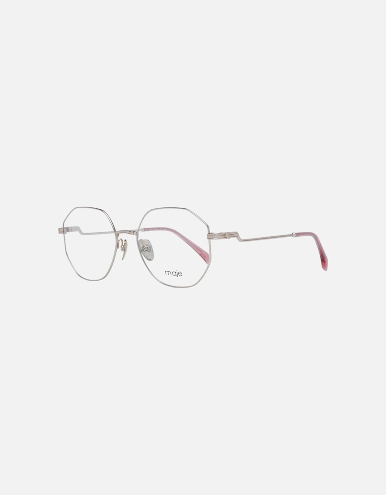 Gold Metal Round Frame Glasses with Demo Lenses - 52-17-140 Women