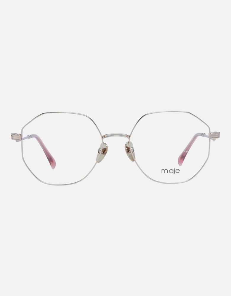 Gold Metal Round Frame Glasses with Demo Lenses - 52-17-140 Women