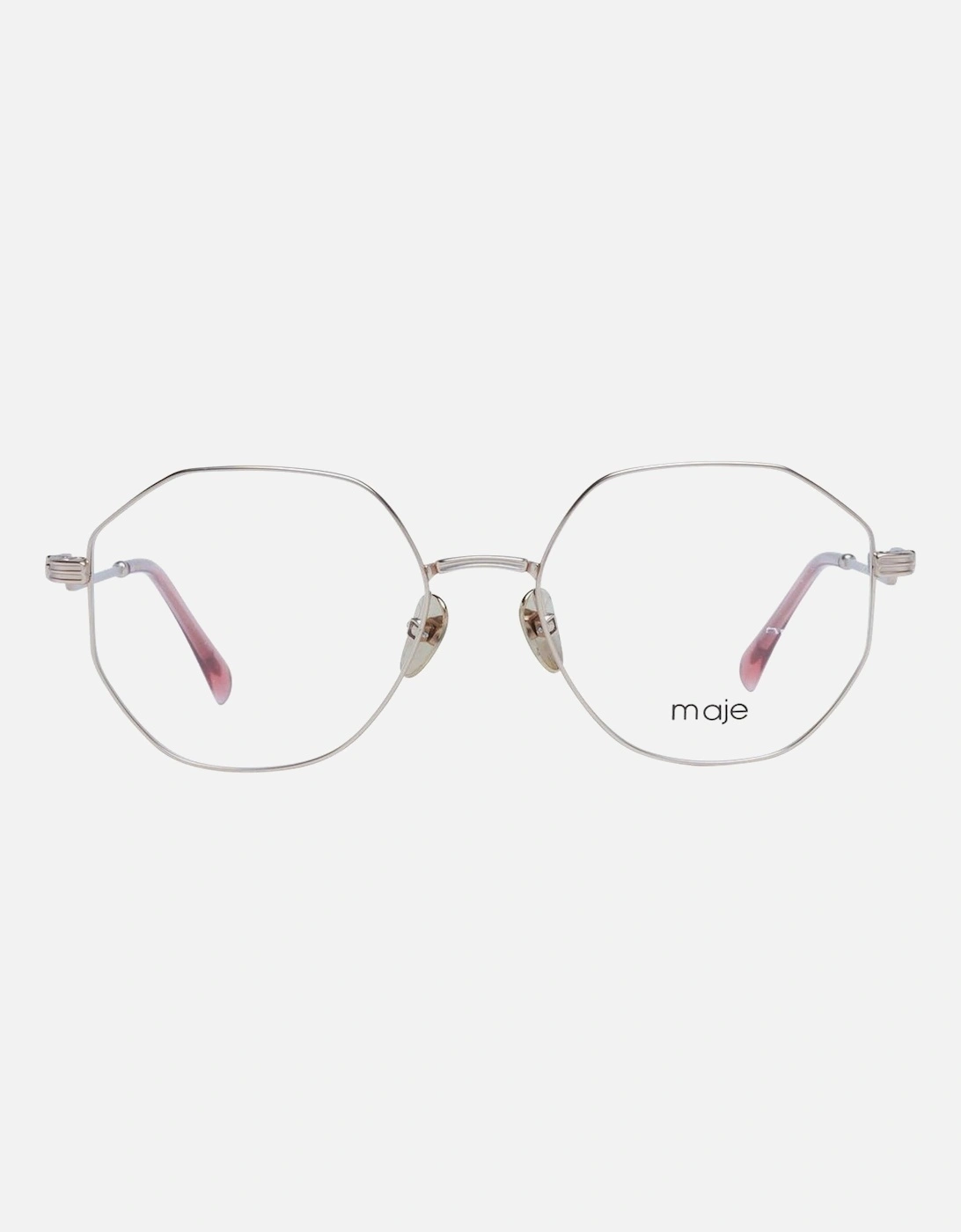 Gold Metal Round Frame Glasses with Demo Lenses - 52-17-140 Women