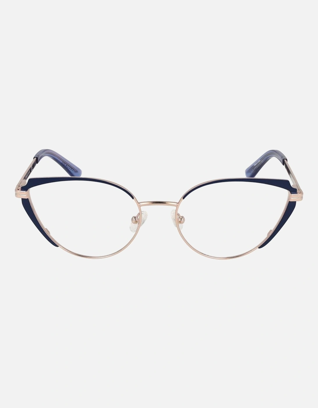 Cat Eye Full-Rim Metal Frame Glasses Women - Blue