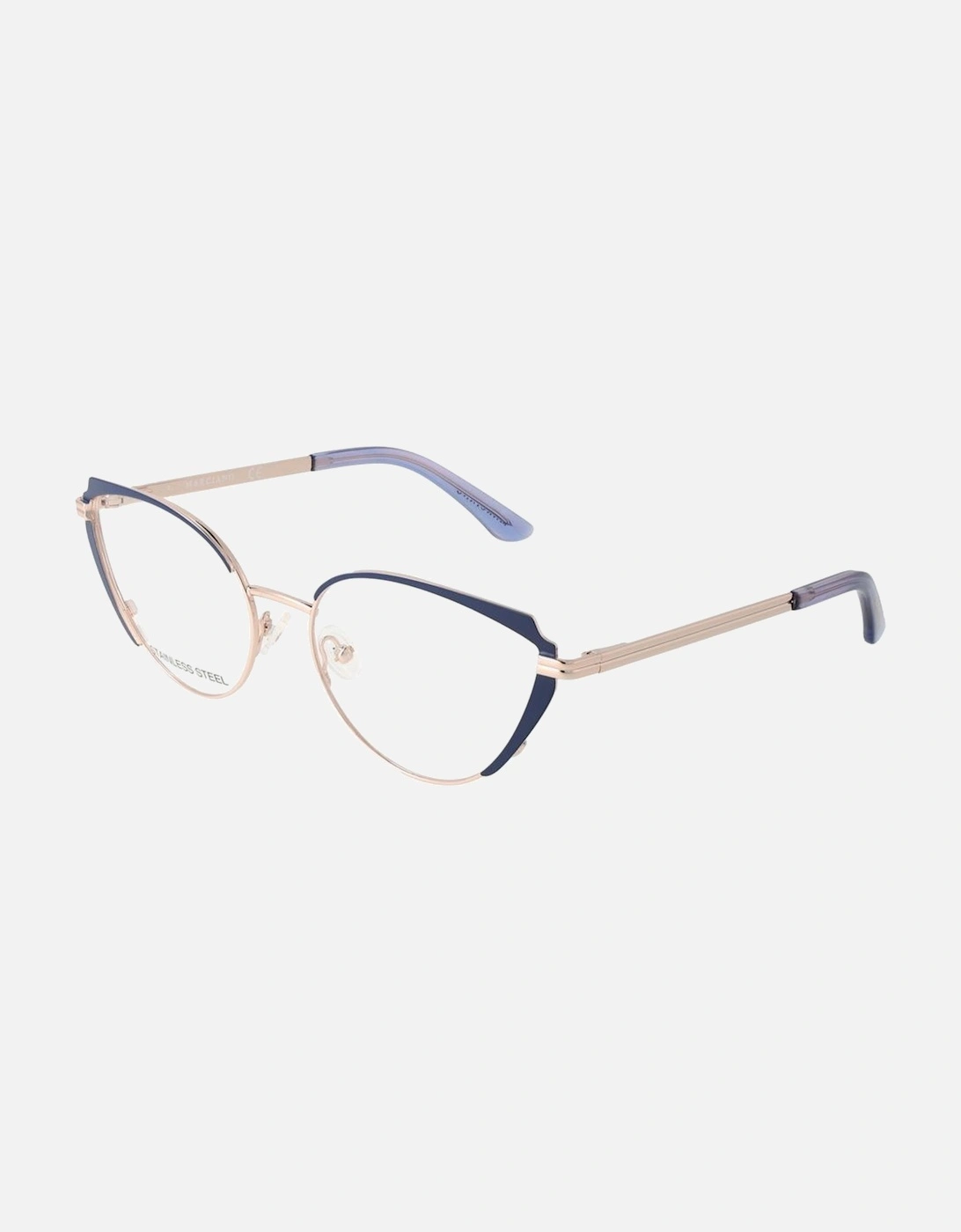 Cat Eye Full-Rim Metal Frame Glasses Women - Blue, 6 of 5