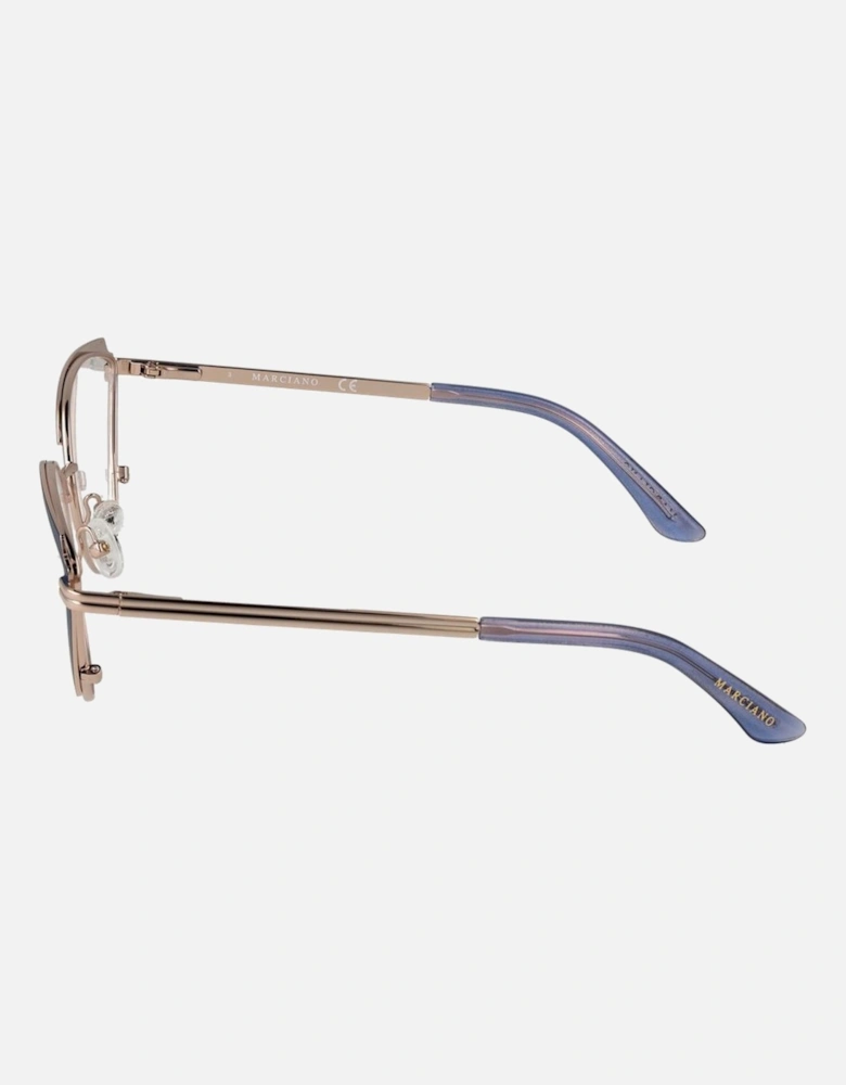 Cat Eye Full-Rim Metal Frame Glasses Women - Blue