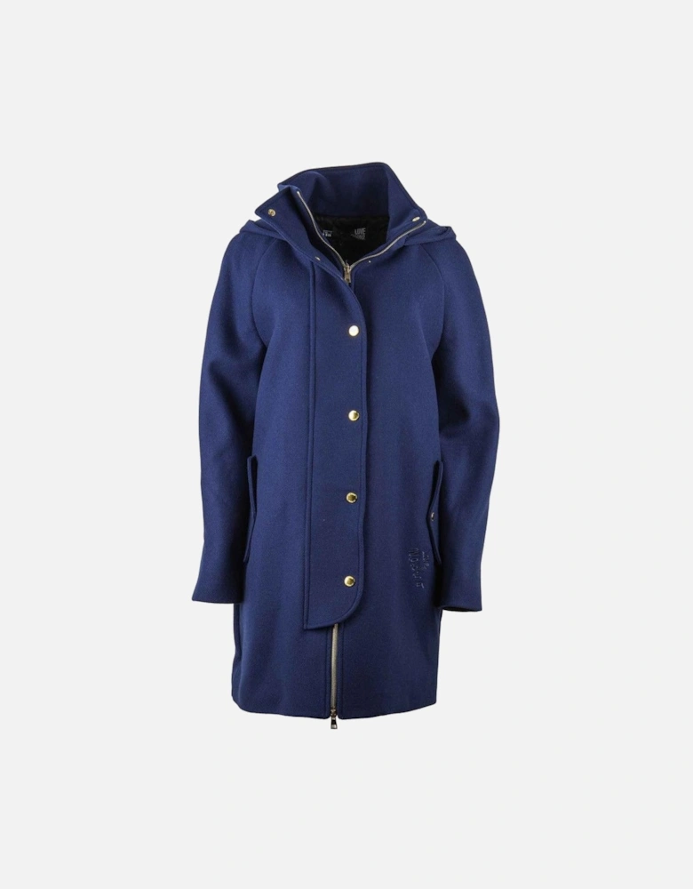 Hooded Wool Coat LO7638 Women - Blue Jackets