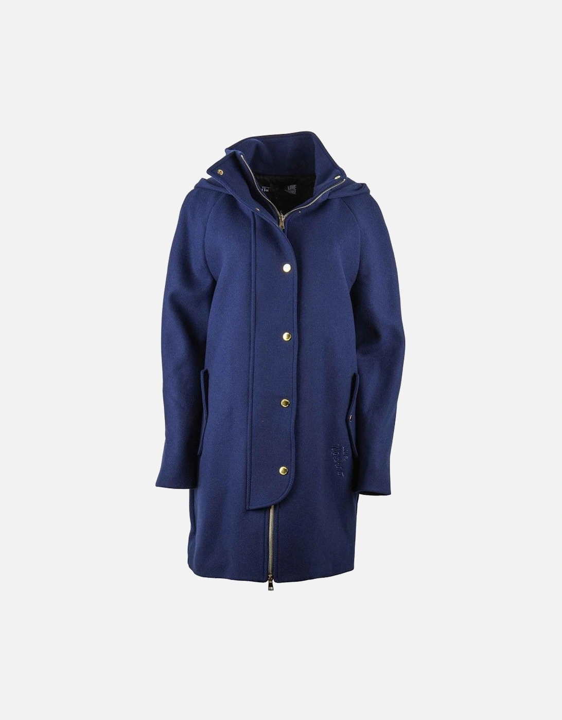 Hooded Wool Coat LO7638 Women - Blue Jackets, 3 of 2