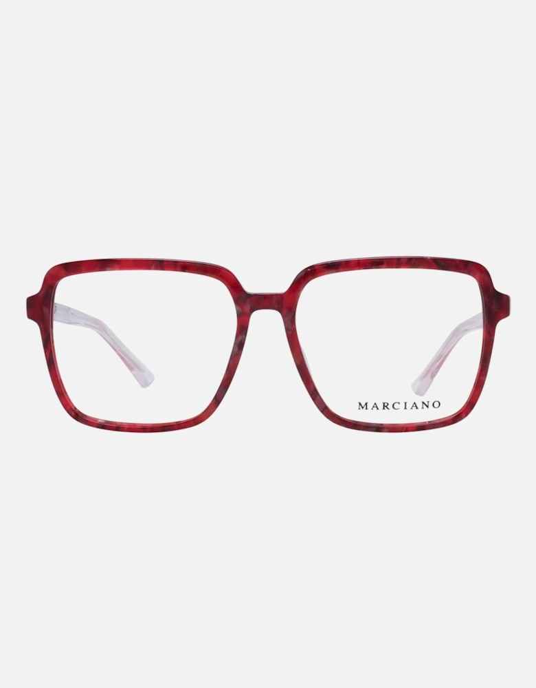 Full-Rim Square Plastic Frame Glasses Women - Burgundy