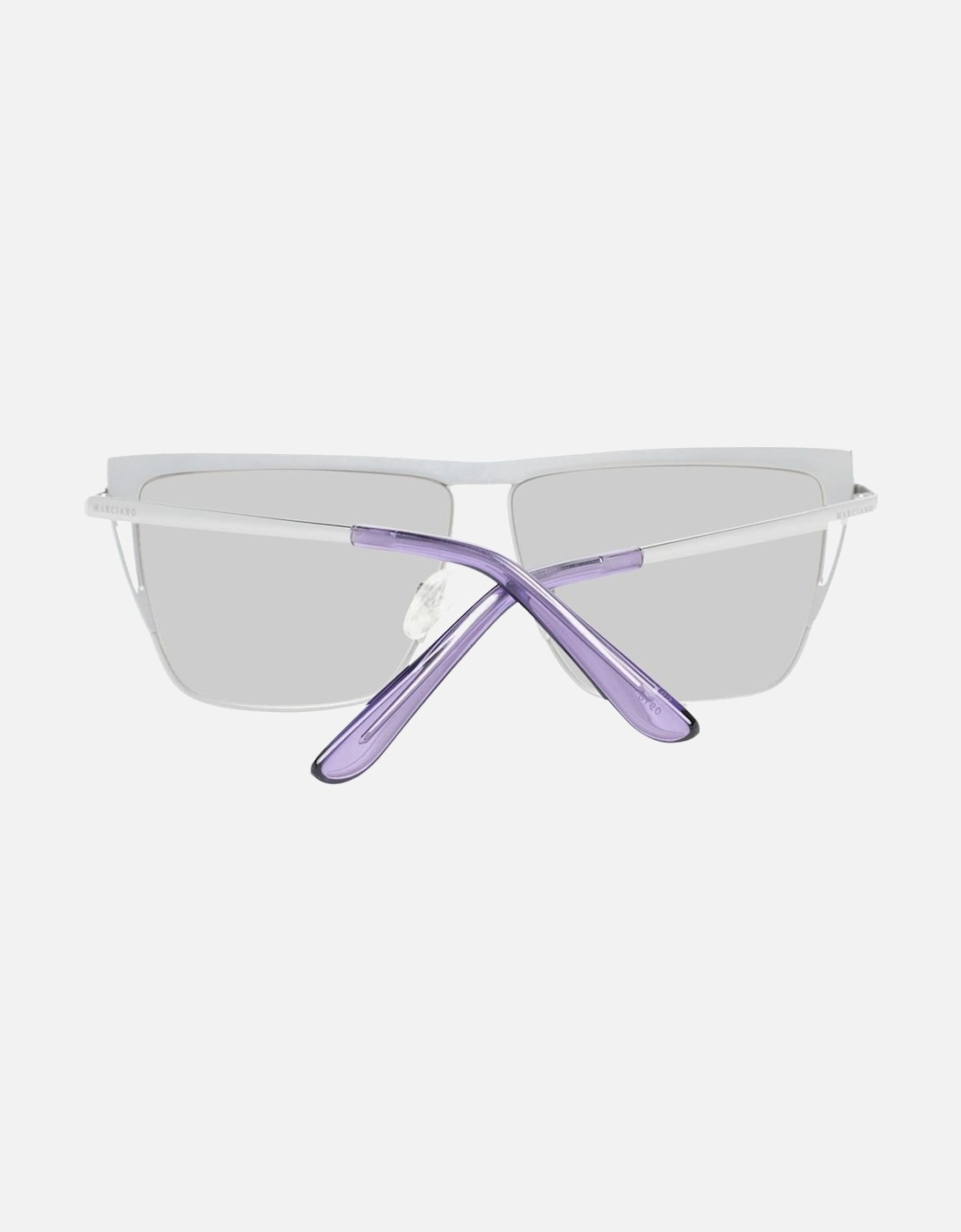Silver Trapezium Sunglasses with Yellow Mirrored Lenses Women