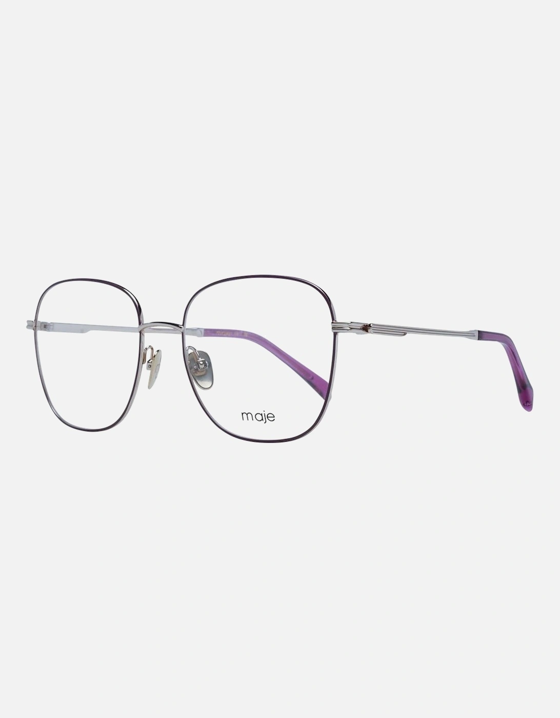 Purple Square Metal Frame Demo Glasses Women, 4 of 3
