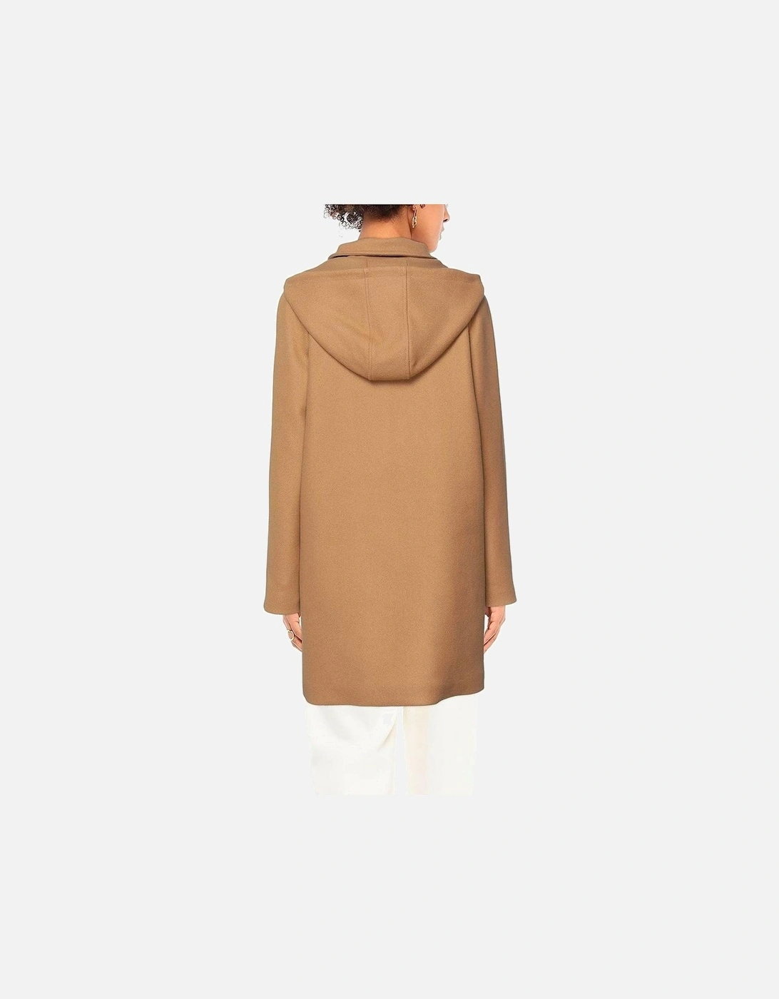 Hooded Wool Coat Camel Style Women - Brown Jackets