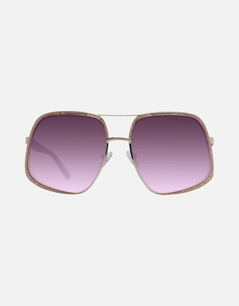 Gold Square Sunglasses with Gradient Lenses - Category 3 Protection