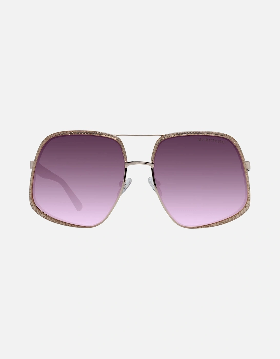 Gold Square Sunglasses with Gradient Lenses - Category 3 Protection