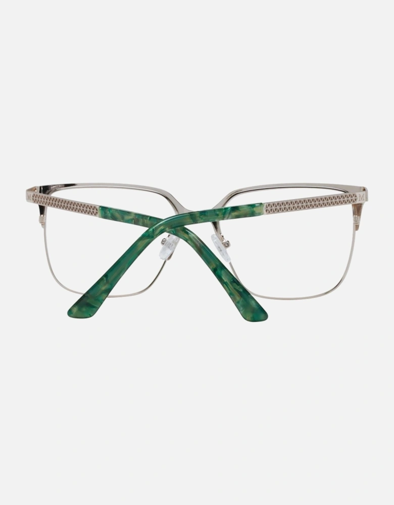 Metal Square Frame Glasses with Demo Lenses Women - Cream