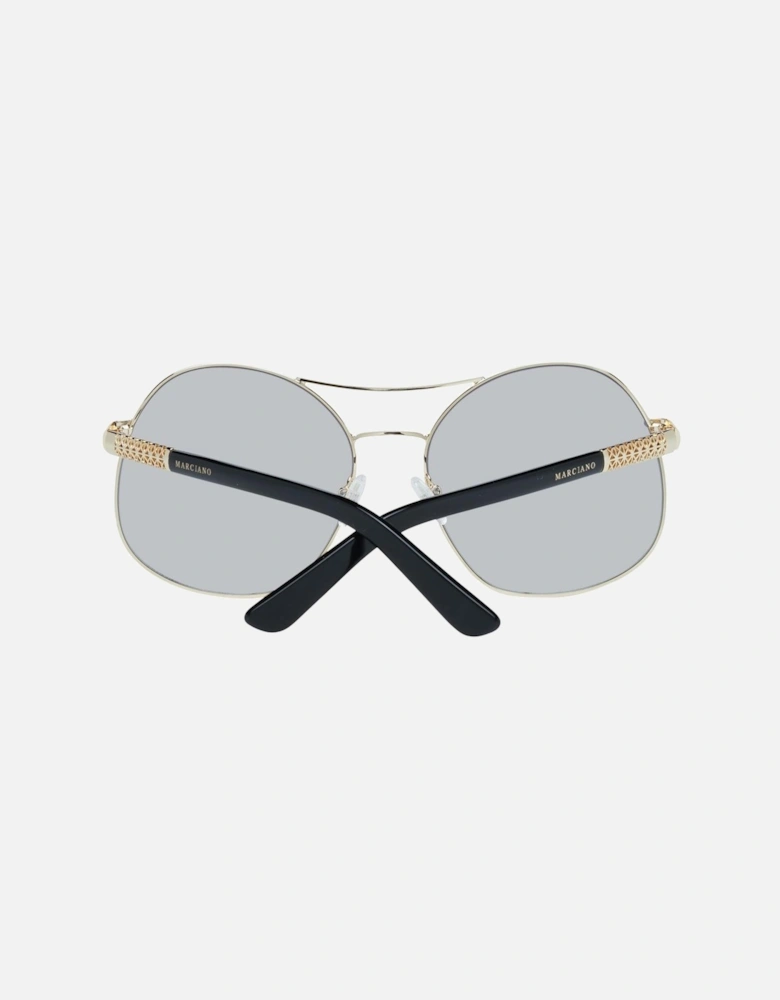 Gold Oval Sunglasses with Grey Gradient Lenses - 100% UVA & UVB