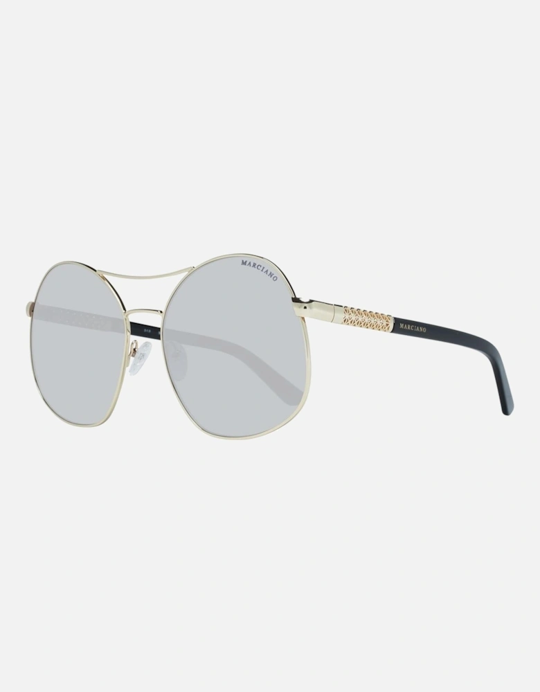 Gold Oval Sunglasses with Grey Gradient Lenses - 100% UVA & UVB