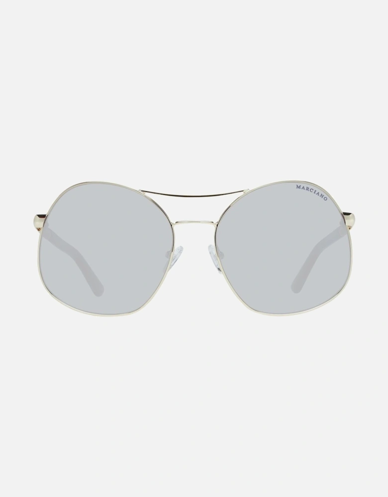 Gold Oval Sunglasses with Grey Gradient Lenses - 100% UVA & UVB