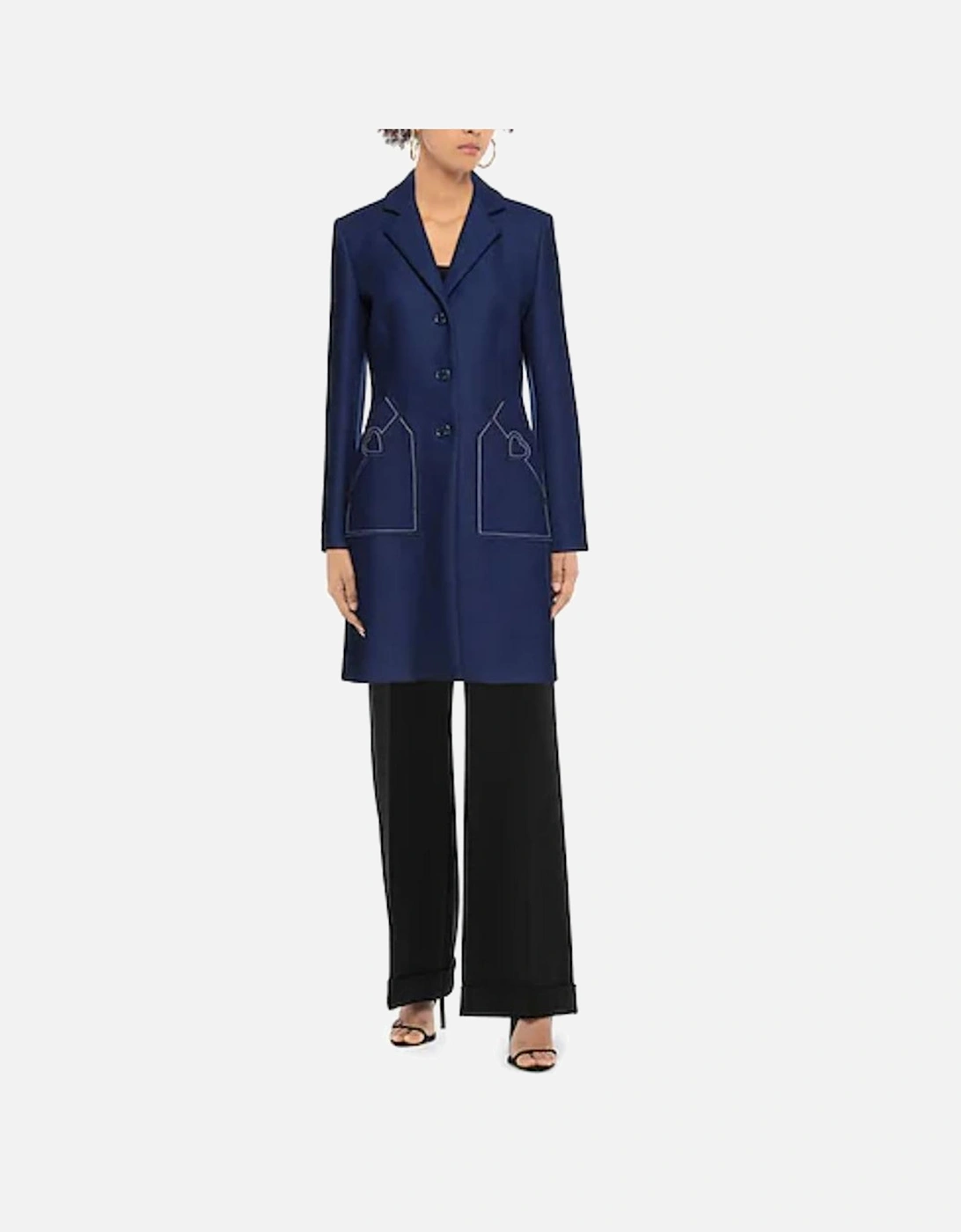 Heart Detail Coat Model LO6954 Women - Blue Jackets