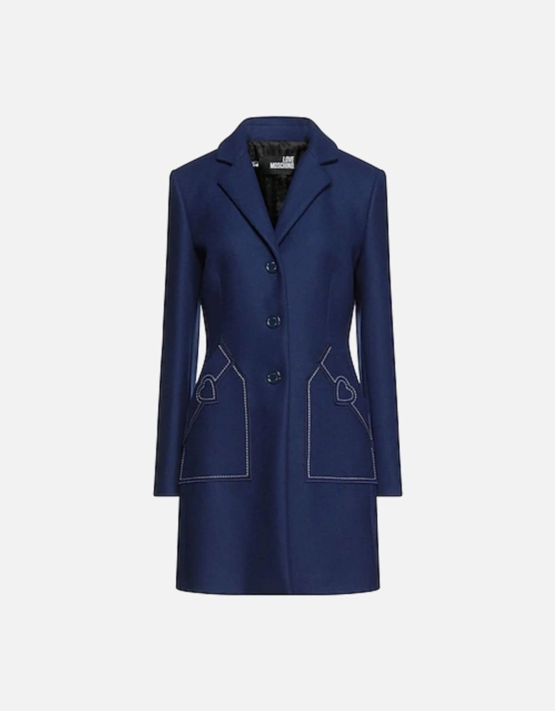 Heart Detail Coat Model LO6954 Women - Blue Jackets