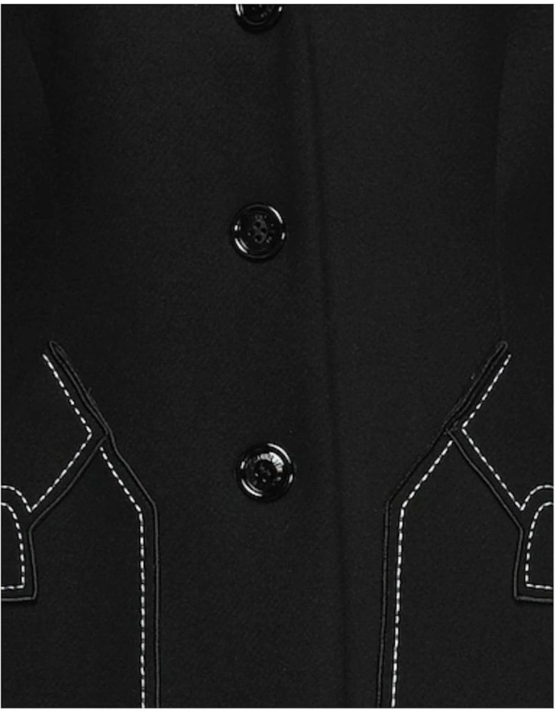 Wool Coat Heart Detail LO6953 Women - Black Jackets