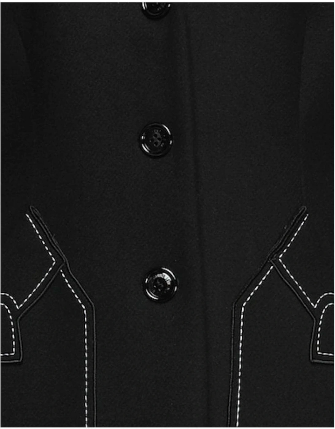 Wool Coat Heart Detail LO6953 Women - Black Jackets
