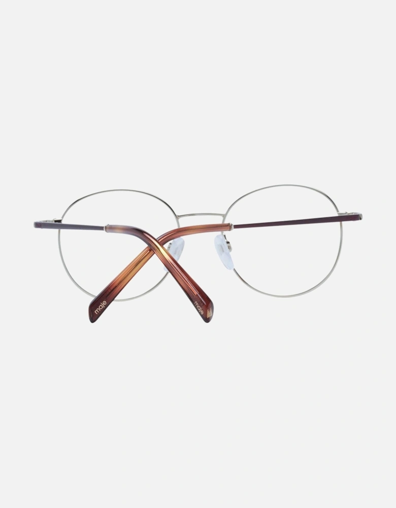 Gold Round Stainless Steel Glasses with Demo Lenses Women Frames