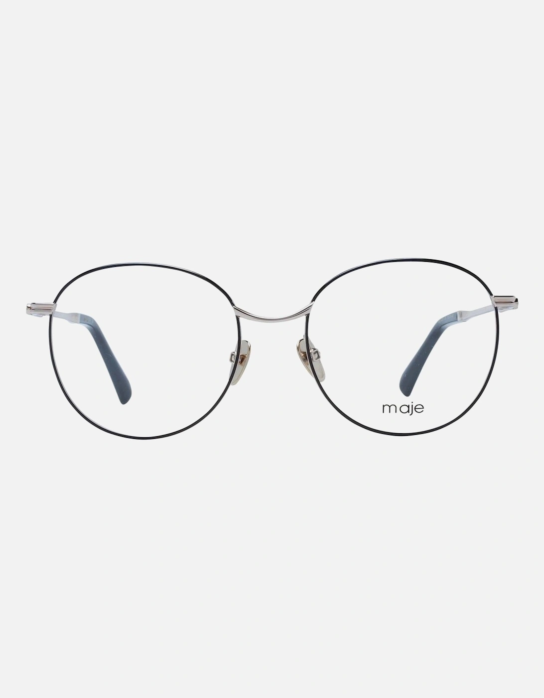 Black Metal Round Glasses with Demo Lenses - 55-19-140 Women Frames