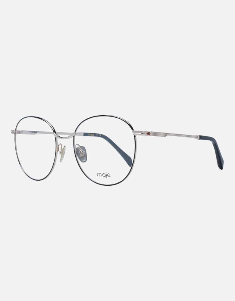 Black Metal Round Glasses with Demo Lenses - 55-19-140 Women Frames