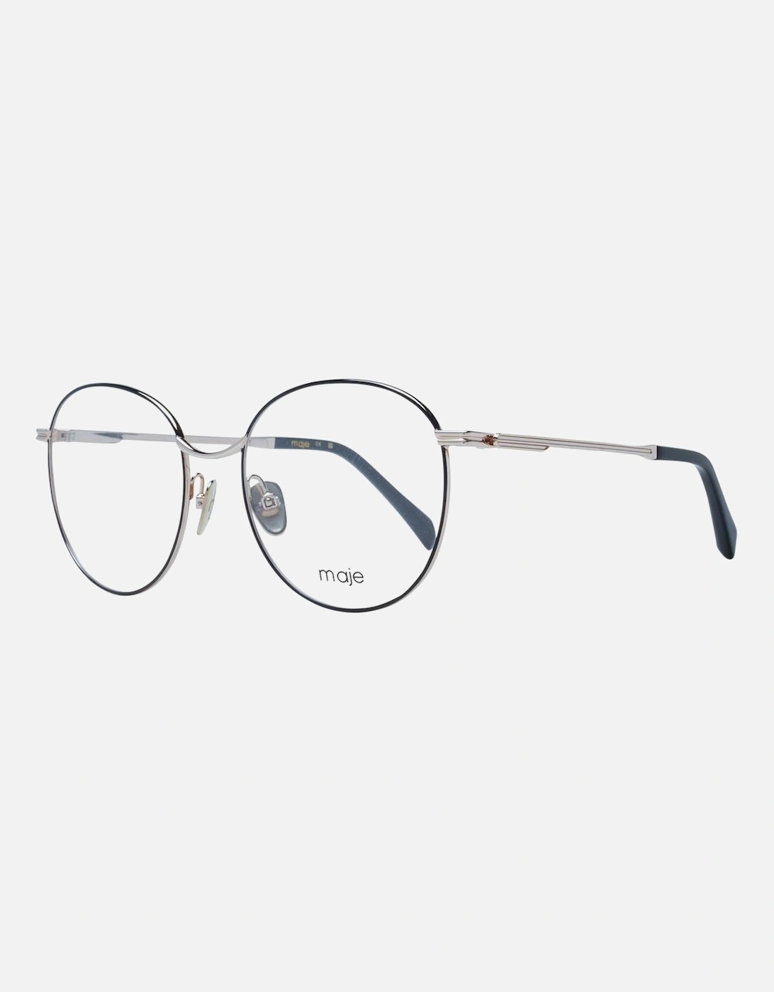 Black Metal Round Glasses with Demo Lenses - 55-19-140 Women Frames, 4 of 3