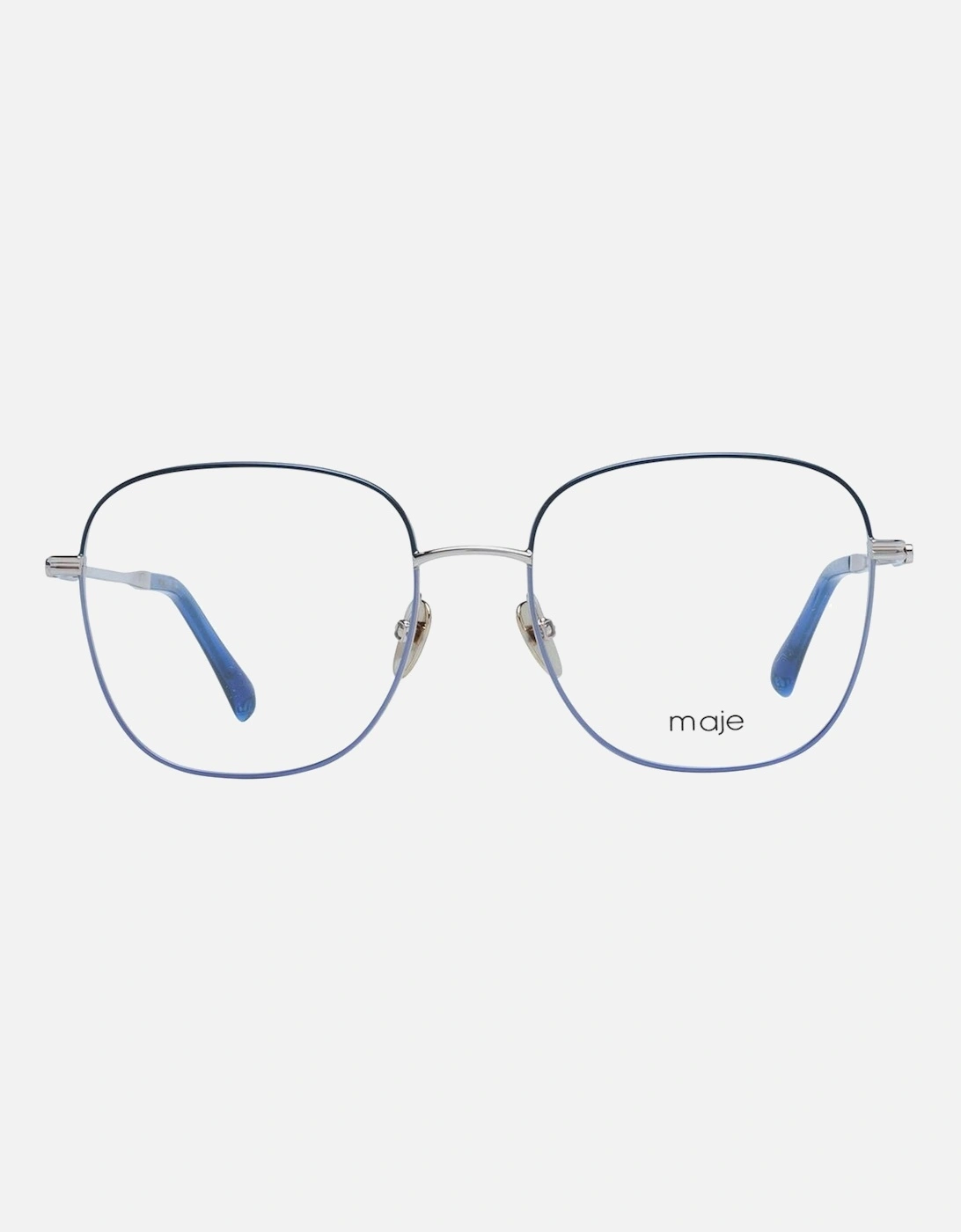 Blue Square Metal Frame Demo Glasses Women