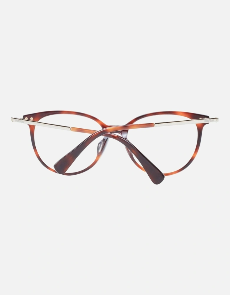 Brown Round Plastic Eyeglasses with Demo Lenses Women Frames