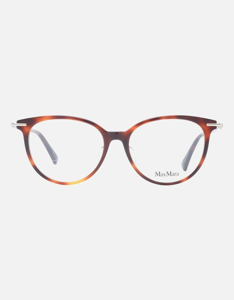 Brown Round Plastic Eyeglasses with Demo Lenses Women Frames